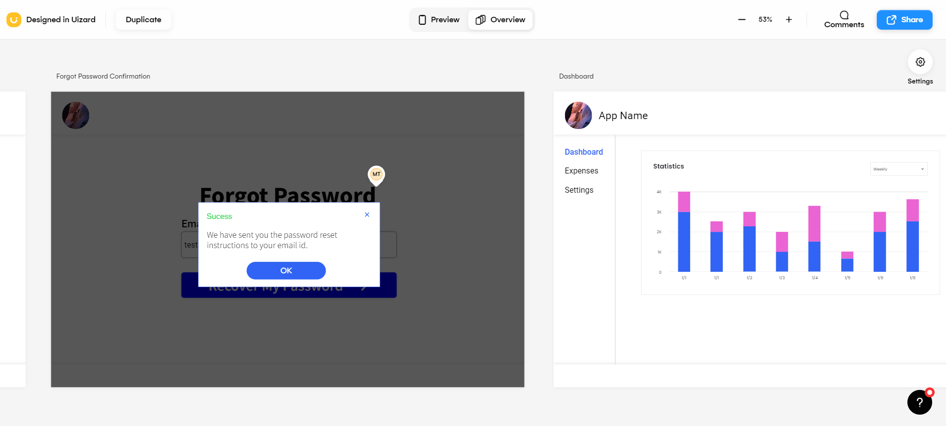 Uizard Presentation Mode