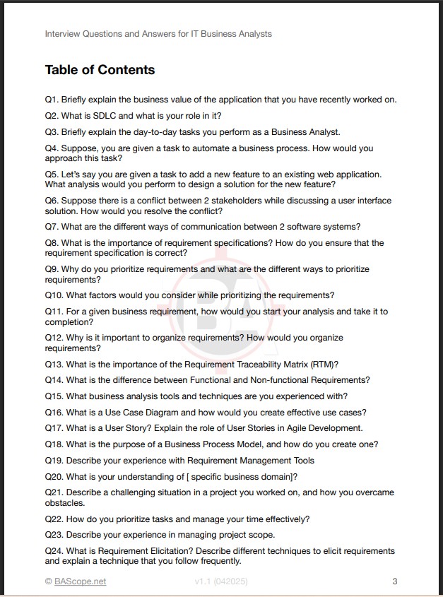 IT BA Interview Questions Guide Preview 3