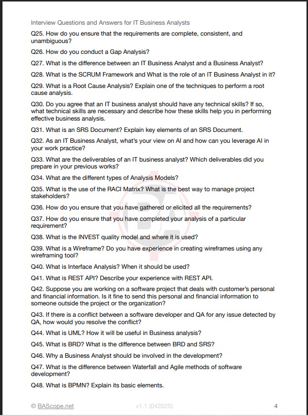 IT BA Interview Questions Guide Preview 4