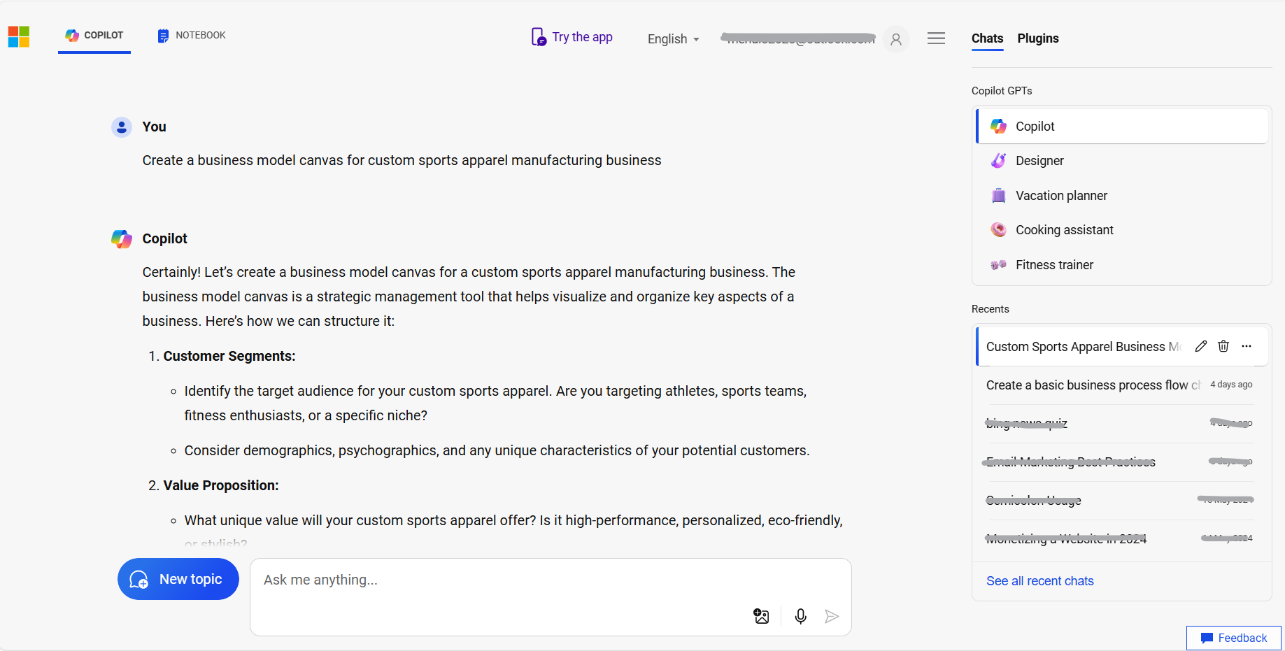 Microsoft Co-pilot sample